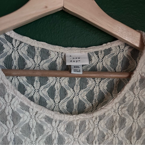NWOT A New Day Longsleeve Lace Top size XXL in Cream - Picture 6 of 9